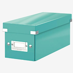 Leitz WOW Click & Store CD Storage Box. With label holder. Ice Blue. 60410051