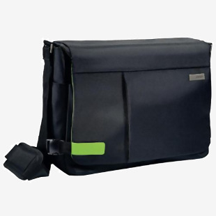 The Leitz Laptop Bags Leitz Complete 15.6 Messenger Bag Smart Traveller Black features a sleek black design with multiple compartments for easy organization while traveling. Its adjustable straps make it comfortable to carry, while the durable material provides protection for your laptop.