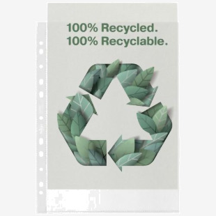 Rexel 100% Recycled A4 Punched Pocket Pack of 100 Clear 2115702