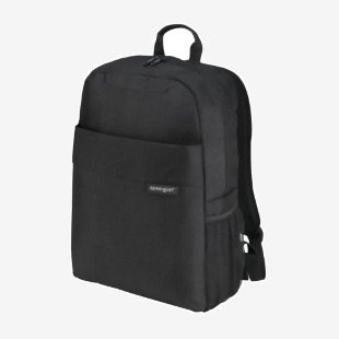 The Kensington Computer Backpacks Kensington Simply Portable Lite 16 Backpack features a sleek black design with padded shoulder straps. The front pocket has multiple compartments for organizing smaller items. The main compartment can hold a 16 laptop. The backpack has a sturdy construction and is perfect for everyday use.