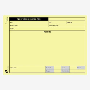 A5 Telephone Message Yellow Pack of 10 (Box of 40)