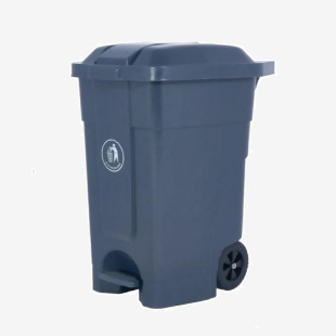 70L light duty pedal operated wheelie bin, dark grey 427338