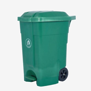 70L light duty pedal operated wheelie bin, green 427339