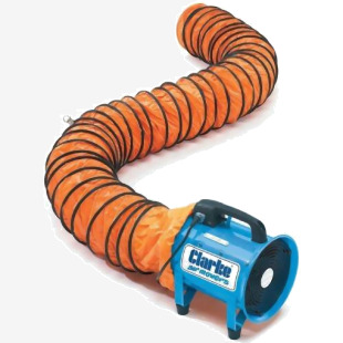 The slingsby Air Conditioning Portable ventilator/extractor - Ducting Accessory 390539 appears as a compact, lightweight device with a long tube attached for easy maneuverability. The sleek design features adjustable settings and various connectors, making it a versatile addition to any ventilation system.
