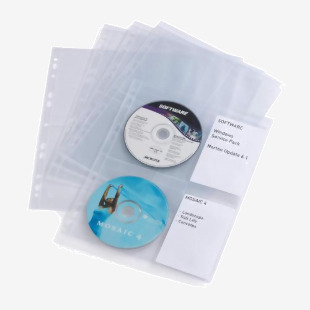 Durable CDDVD Pockets - 2 Sided Wallet Index for 4 Disks - 10 Pack - A4 Clear 523819