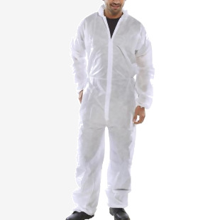 Polprop Disposable Boilersuit White XXL Pack of 50 PDBSHWXXL