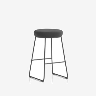 Turin Stool Black Frame Black Seat Pad OP000327