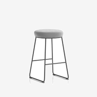 Turin Stool Black Frame Grey Seat Pad OP000328