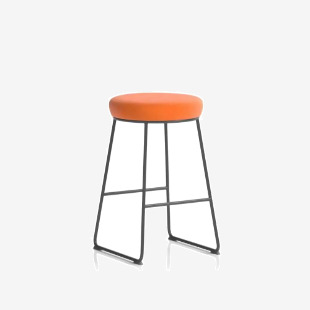 Turin Stool Black Frame Burnt Orange Seat Pad OP000329