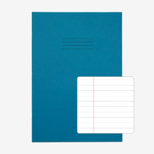 Rhino Stationery RHINO A4 Exercise Book 48 page, Light Blue, F8M (Pack of 100) VEX681-97-8