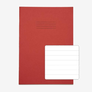 Rhino Stationery RHINO A4 Exercise Book 48 page, Red, F12 (Pack of 100) VEX681-109-2