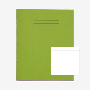 Rhino Stationery RHINO 8 x 6.5 Exercise Book 48 Page, Light Green, F15 (Pack of 100) VEX342-480-4