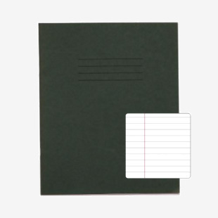 Rhino Stationery RHINO 8 x 6.5 Exercise Book 48 Page, Dark Green, F8M (Pack of 100) VEX342-192-4