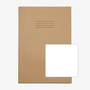 Rhino Stationery RHINO A4 Exercise Book 64 Page, Buff, B (Pack of 50) VEX677-4005-6