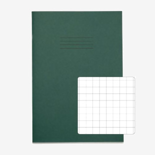 Rhino Stationery RHINO A4 Exercise Book 48 page, Dark Green, S10 (Pack of 100) VEX681-340-6