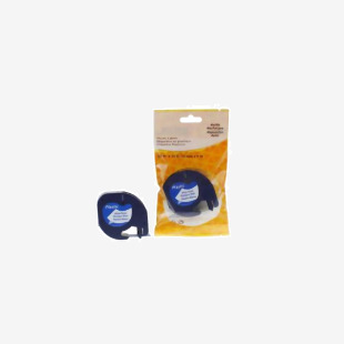 CTS Comp Dymo 91201 Plastic Labelling Tape Cassette Black on White 12mm x 4m LetraTAG Unchipped 24911201