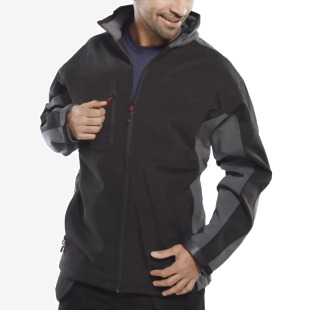 Beeswift Two Tone Soft Shell Jacket Black Grey XL SSJTTBLGYXL