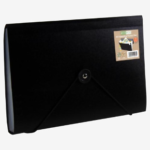 The eco-eco Expanding Files are made from 50% recycled materials and feature 7 pockets for easy organization. The A5 size is perfect for on-the-go use. The front cover is labeled with the eco-eco logo, and the file comes in a single pack.