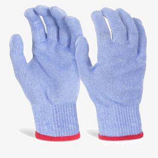 This photo shows the Glovezilla Cut Resistant Gloves by Beeswift. The blue gloves are made for food preparation and have a strong cut-resistant material. The pair is size 2XL.
