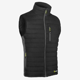 This picture features the Flex Bodywarmers Beeswift Flex Workwear Padded Bodywarmer in Black/Grey, size 3XL. The bodywarmer has a sleek, padded design and is made of durable materials. It features a high collar and zip closure, with pockets on the front. The black and grey colors give it a modern and versatile look.