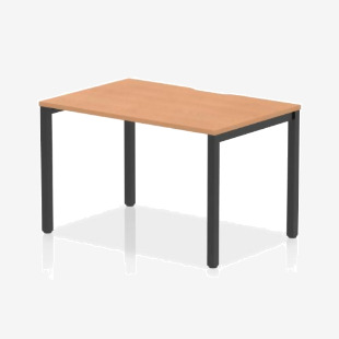 Evolve Plus 1200mm Single Starter Office Bench Desk Oak Top Black Frame BE904