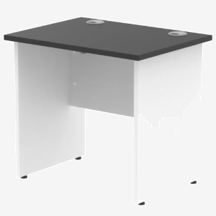 Impulse 800 x 600mm Straight Office Desk Black Top White Panel End Leg TT000237