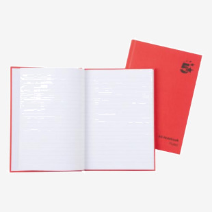 5 Star Casebound Notebook Ruled 192 Pages A5 70gsm Red (Pack of 5) 912890 FS912890