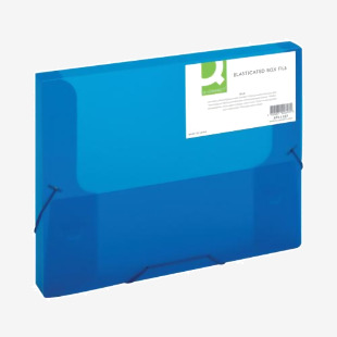 Q-Connect Elasticated Folder 25mm A4 Blue KF02307 KF02307