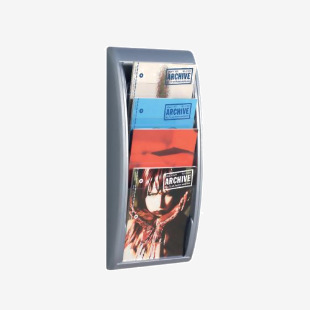 Fast Paper Quick Fit System Wall Display 4xA4 Silver 4061.35 MF23964