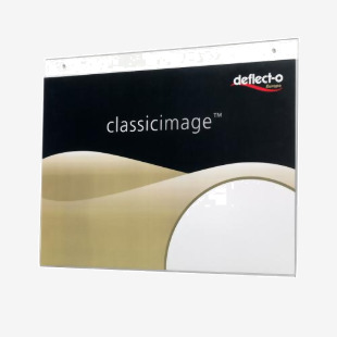 Deflecto Landscape Wall Sign Holder A4 (Pre-drilled for wall mounting) DE469YTCRY DF46901