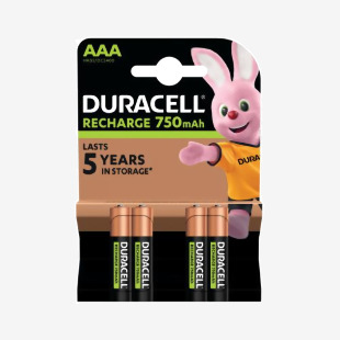 Duracell Stay Charged Rechargeable AAA NiMH 750mAh Batteries (Pack of 4) 81364750 DU09023