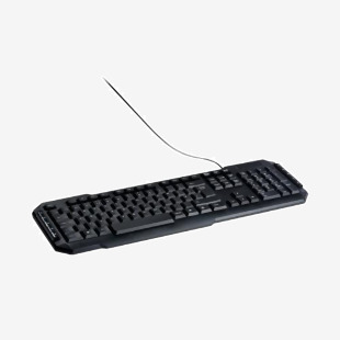 The Q-Connect Keyboards Q-Connect Ergonomic Wired Keyboard is a sleek, black keyboard with a comfortable design. Its keys are evenly spaced and have a responsive feel. The Q-Connect logo is prominently displayed in the center. Overall, it has a professional and modern look.