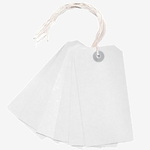 Strung Tag 120x60mm White (1000 Pack) KF01623 KF01623
