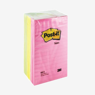 Post-it Notes XXL 101x152mm Lined Neon Assorted (Pack of 6) 660N 3M25551