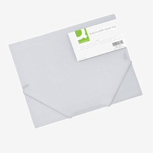 Q-Connect Elasticated Folder 3 Flap A4 Clear KF02315 KF02315