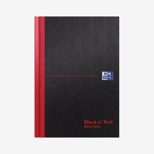 Black n Red Casebound Ruled Recycled Hardback Notebook 192 Pages A5 (Pack of 5) 100080430 JDC93256