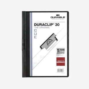 Durable Clip Folder DURACLIP 30 A4 Black (Pack of 25) 220001 DB220001