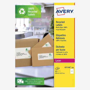 Avery Laser Labels Recycled 2 Per Sheet White (Pack of 200) LR7168-100 AV81510
