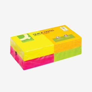 Q-Connect Quick Notes 76 x 76mm Neon (12 Pack) KF10508 KF10508