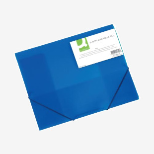 Q-Connect Elasticated Folder 3 Flap A4 Blue KF02312 KF02312