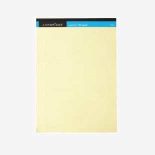Cambridge Everyday Ruled Legal Pad 100 Pages A4 Yellow (Pack of 10) 100080179 JD93288