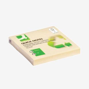 Q-Connect Quick Notes Recycled 76x76mm Yellow (Pack of 12) KF05609 KF05609
