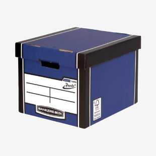 Bankers Box Premium Presto Storage Box BlueWhite (Pack of 10) 7260603 BB729