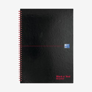 Black n Red Wirebound Recycled Ruled Hardback Notebook A4 (Pack of 5) 100080189 JDH67023