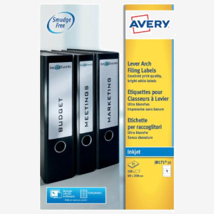 Avery Inkjet LArch Filing Labels 4 Per Sheet Wht (Pack of 100) J8171-25 AV00205
