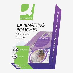 Q-Connect 54x86mm Laminating Pouches 250 Micron (Pack of 100) KF01203 KF01203