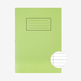 Silvine Exercise Book A4 Ruled with Margin Green (10 Pack) EX110 SV43511