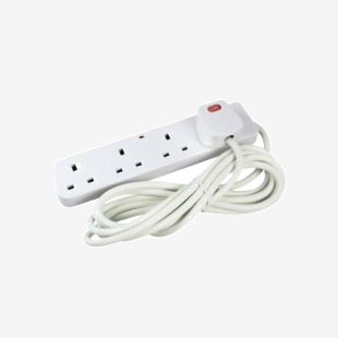 CED 4-Way 13 Amp 2m Extension Lead White with Neon Light CEDTS4213M HID43032