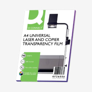 Q-Connect Clear Over Head Projector Film (Pack of 100) KF26066 KF26066