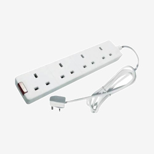 CED 4-Way 13 Amp 5m Extension Lead White with Neon Light CEDTS4513M HID43129
